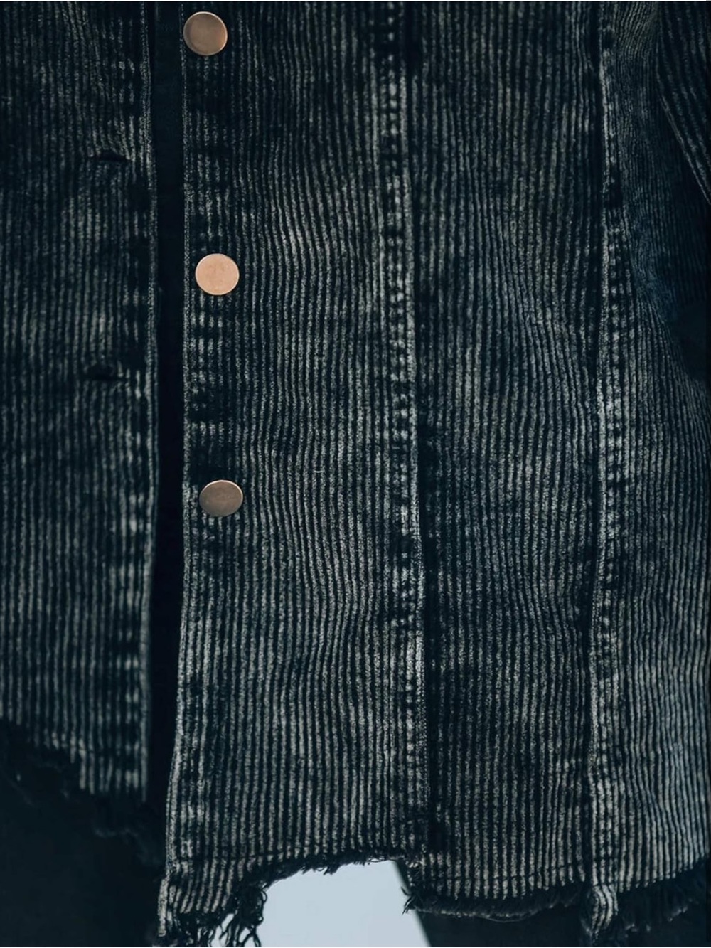 Women's Oversized Button Down Corduroy Shirt Jacket Coat Washed Retro Shacket - Picture 4 of 12